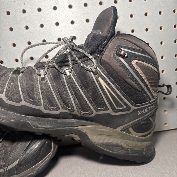 Salomon X Ultra Mid GTX Hiking Boots Mens Sz 9 Black Gray Goretex Waterproof main image 9